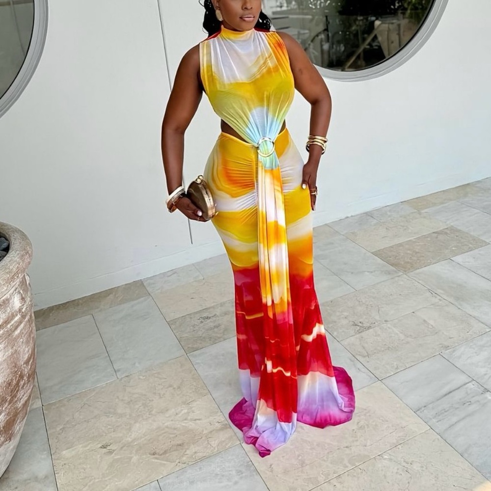 Fashion Nova Sunset Spectrum Maxi Dress